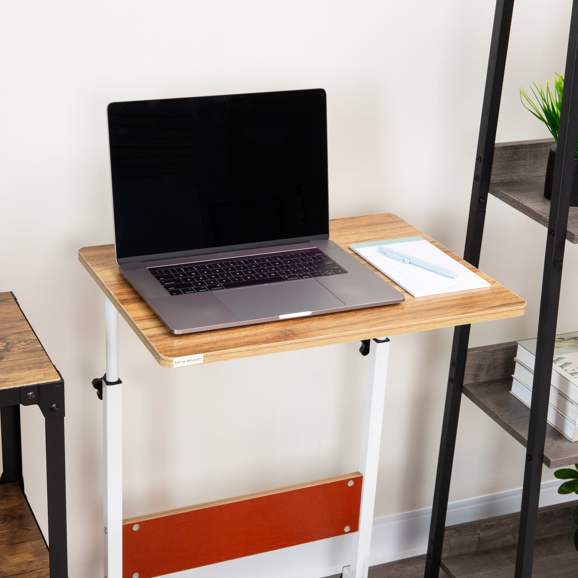 Mind Reader Standing Desk, Adjustable Height, Laptop Workstation, Home Office Computer Table, MDF, Brown